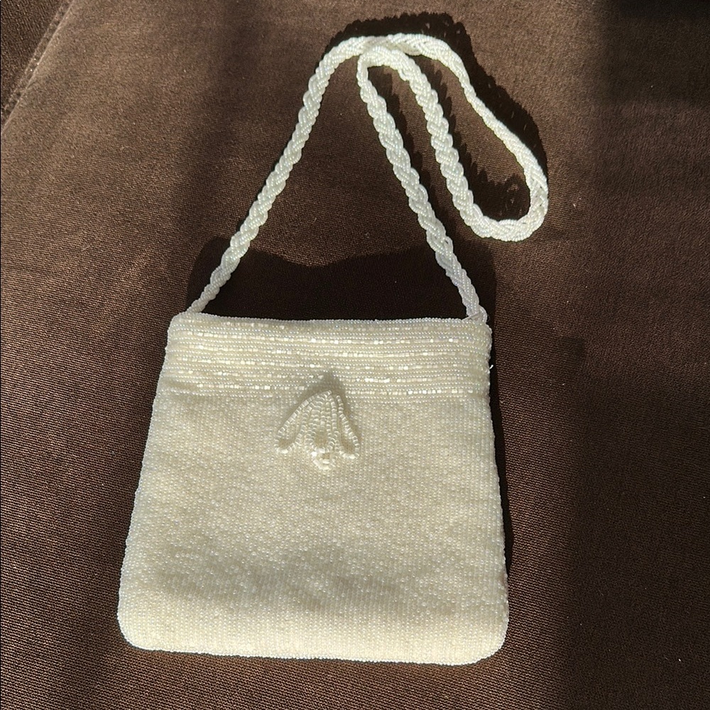 Elegant Cream Beaded Women's Bag - Vintage Jacobson’s. 6.5x6.5.